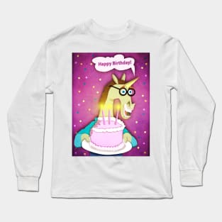 Birthday Cake Unicorn Long Sleeve T-Shirt